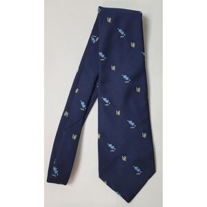 Vintage JCPenney Mens Navy Blue Novelty Free Love Heart Arrow Tie 4.25"